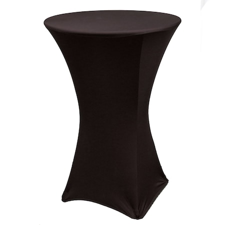 Spandex Fitted Stretch Table Cover For 24 Cocktail Table, Black